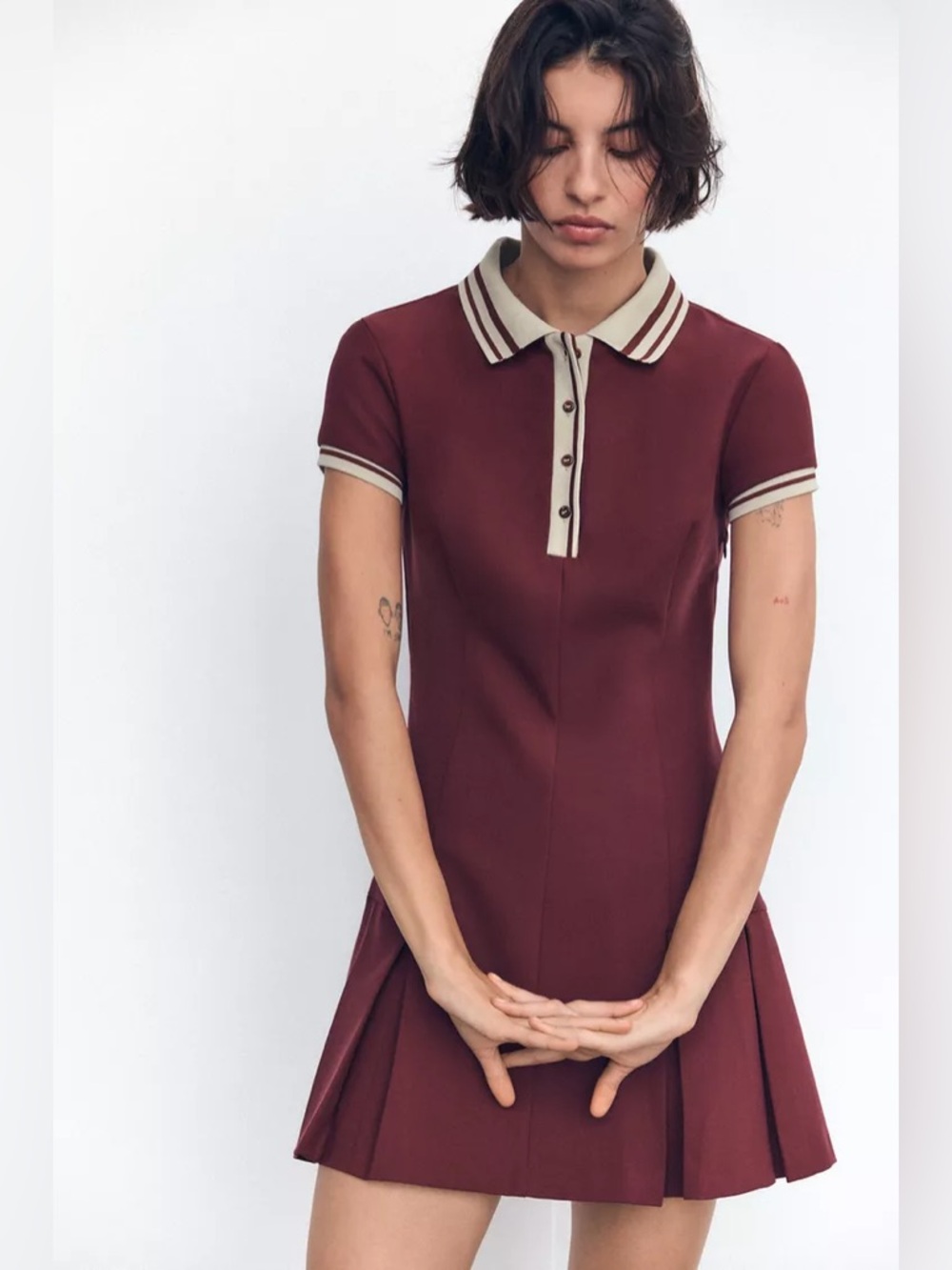 Zara burgundy tennis dress